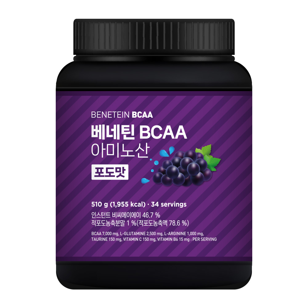 베네틴 BCAA 필수 <b>아미노산</b> 보충제 포도맛 510g