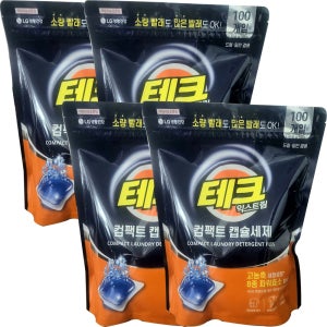 테크 익스트림 컴팩트 캡슐세제 100개입, 4개