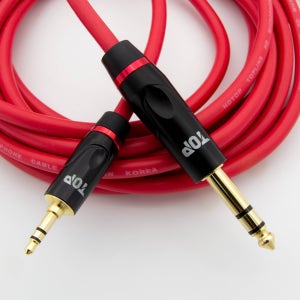HDTOP 국산 3.5 TO 5.5 스테레오 TRS 케이블 레드 20M HT-TP1741