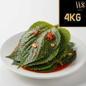 [그린이] 생양념깻잎 4kg [ 대용량 업소용 깊은 감칠맛 무침 반찬류 양념깻잎 ]