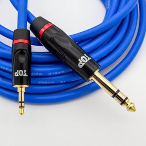 HDTOP 국산 3.5 TO 5.5 스테레오 TRS 케이블 블루 1M HT-TP1226