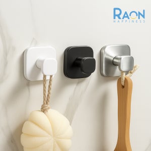 스퀘어락 스텐인리스 흡착식 다용도 걸이 무타공 욕실 거치대 화장실 고리 주방