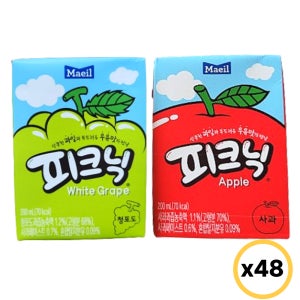 피크닉 주스 사과 200ml X 48개, 청포도 200ml X 48개