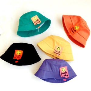 준캡 유아 아동 어린이 스마일럭키 벙거지 밀짚모자 자외선차단 귀여운모자