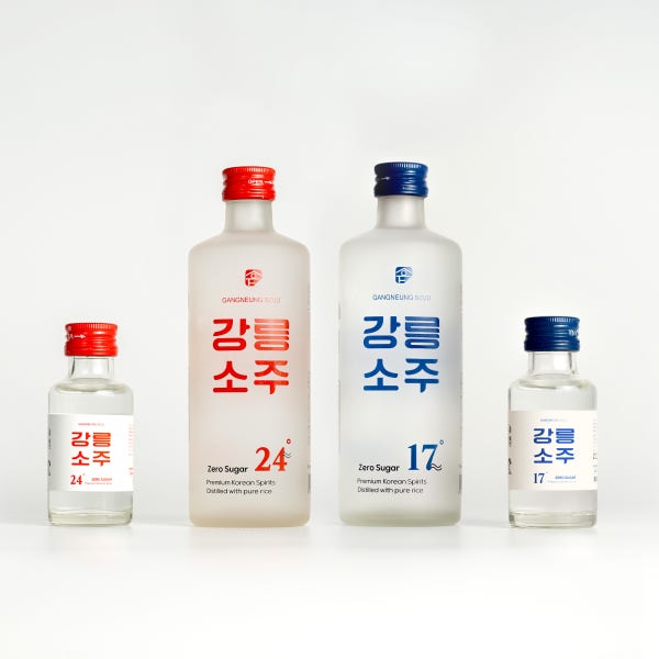 [ 기획선물세트A ] 사임당 강릉소주 17도 24도 본품 2병 구매시, 미니어처 원뿔원