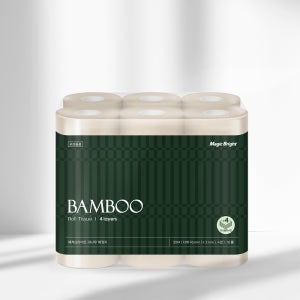 매직브라이트 먼지없는 무표백 4겹 대나무 화장지 30m, 18롤, 1팩