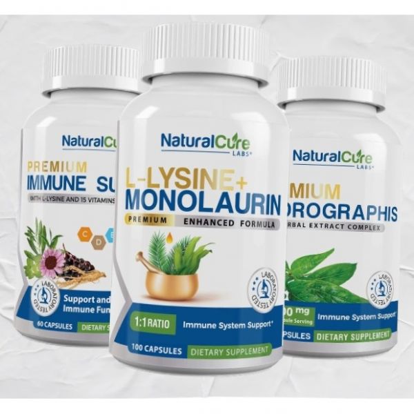 라이신 모노라우린 면역 지원 <b>안드로그라피스</b> 번들 Natural Cure 랩