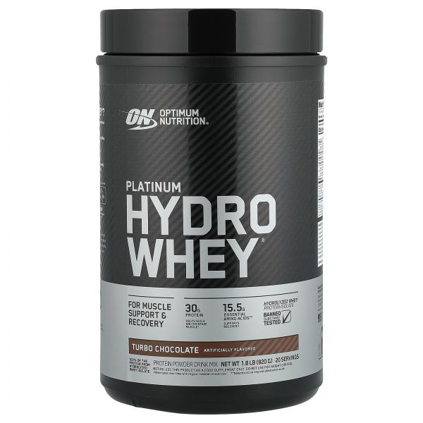 <b>Optimum NutritiON</b> 온, PLATINUM 플래티넘 Hydro Whey, 터보 초콜릿, 820g(1.8lb) 259717 816 g