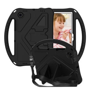 갤럭시탭 A8 케이스 범퍼 키즈 스트랩 에바폼 메가윙 블랙, 탭 A8