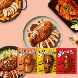 제이닭 통닭가슴살 돈까스맛,숯불치킨맛,떡볶이맛 100g 30팩
