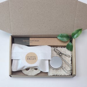 제로웨이스트 친환경 기념품 답례품 대나무 칫솔 고체 치약 수제 비누 세트