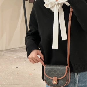 셀린느 미니 베사체 트리옹프 캔버스 카프스킨 196702BZJ.04LU