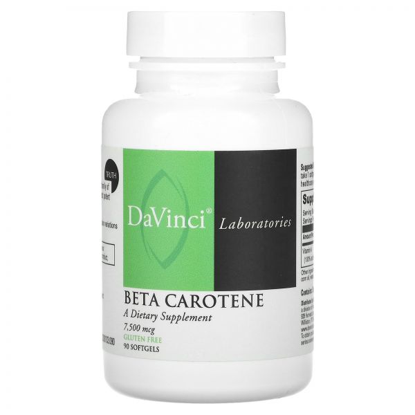 DaVinci <b>Laboratories</b>, <b>베타카로틴</b>, 7,500mcg, 소프트젤 90정