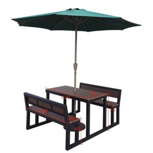 야외 파라솔 벤치 테이블 세트 통원목 평상 카페 탁자 1.2m 세트