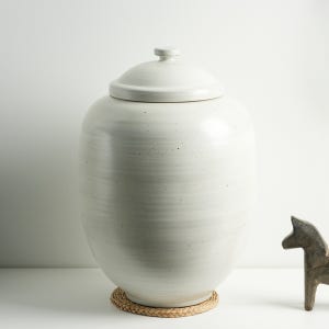 진 분청 무지 쌀독 20kg 항아리 도자기 소금항아리