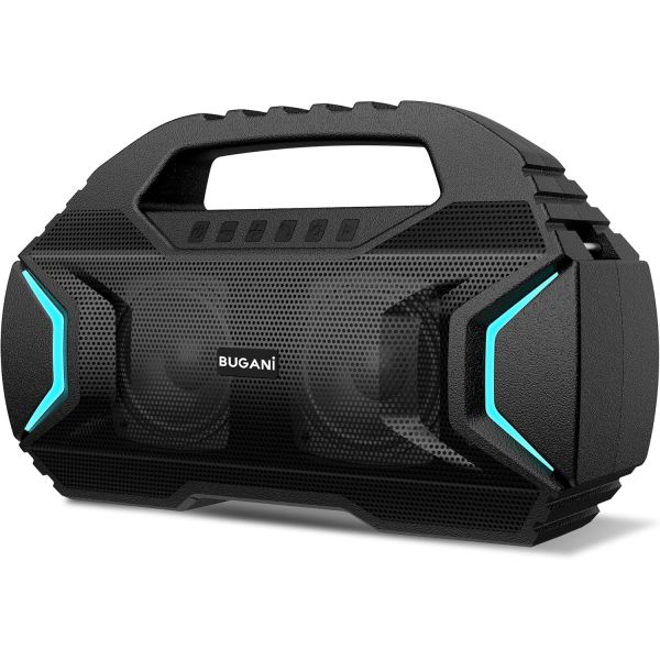 BUGANI DH1380586 블루투스 스피커 무선 포터블 휴대 파티 남성 빅사이즈 플러스 사이즈 반팔 프린트 티셔츠 큰옷 여름용 60W 강력한 출력 듀얼 페어링 진정 스테레오