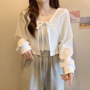 크롭 스트링 시스루 볼레로 DK-0155 DK-0155