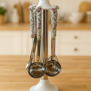 [DAMDA] 스테인레스 조리도구 세트 플라워 키친툴 7종 +거치대