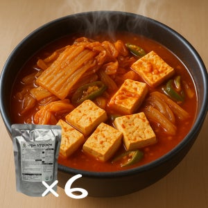 얼큰한 두부 김치찌개 600g x 6개 한끼뚝딱 캠핑음식 요리 밀키트
