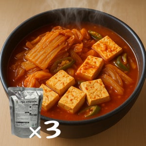 얼큰한 두부 김치찌개 600g x 3개 한끼뚝딱 캠핑음식 요리 밀키트
