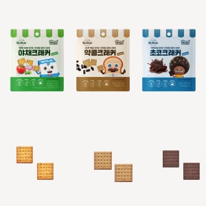 (6봉) 잇츠베러 크래커미니 약콩, 초코, 야채 3종 소용량 간식, 입터짐 방지