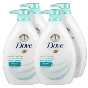도브 바디워시 대용량 바디클렌져 센스티브, 1L, 4개