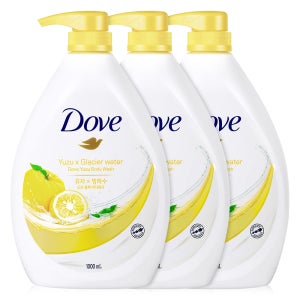 도브 바디워시 대용량 바디클렌져 유자, 1L, 3개