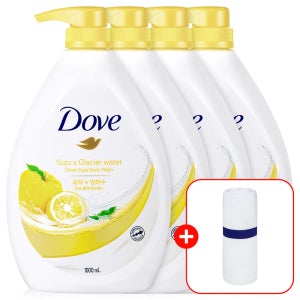 도브 바디워시 대용량 바디클렌져 유자, 1L, 4개