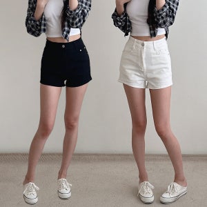 여성 반바지 3부 숏팬츠 골반뽕 스판 여름 블랙 아이보리 면 키작녀 빅사이즈