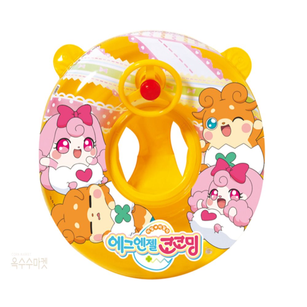 마켓옥수수 캐릭터 핸들 보행기 튜브 물놀이 안전 용품 공기주입식 물놀이기구 튜브 수영