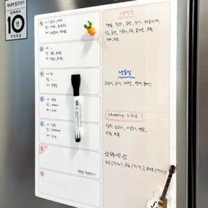 붙이는 접착형 자석 스케줄 칠판 냉장고 미니 고무자석 월 일주일 식단표