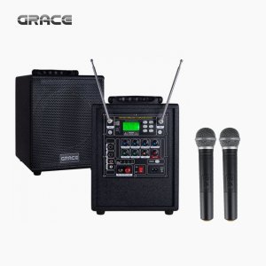 그레이스 EG-153 EG153 이동식앰프 150W 충전식 스피커앰프+무선마이크 2채널
