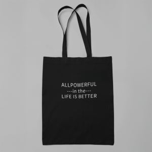 올파워풀 레터링 에코백 데일리 숄더 장바구니 블랙