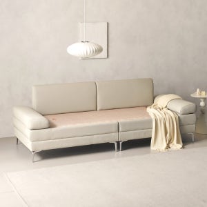 아이다호 3인용 가죽 황토볼 온돌 온열 쇼파 카우치 흙소파