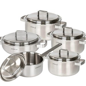 키친아트 스텐316 냄비세트 통5중 인덕션 냄비 5종, 편수+양수3종+전골, 1세트