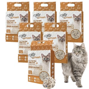 올포파우스 고양이 혼합 두부모래 1.5mm 가는입자 먼지없는 모래 6L 커피향, 2.5kg, 6개