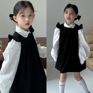 아동 여아 어린이집 등원 개학 입학 블라우스 블랙 원피스