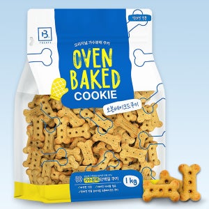 브리더랩 오븐베이크드 쿠키, 1Kg, 국내산 가수분해 대용량 바삭한 비스킷 과자