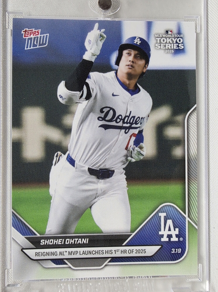 2025 TOPPS NOW 탑스 나우 오타니 쇼헤이 시즌 첫 홈런 도쿄 시리즈 LA 다저스 MLB 야구 스포츠 포토 카드