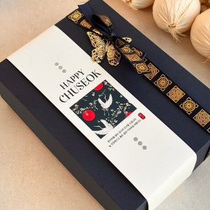 추석띠지 전통 두루미띠지 한가위 명절 선물 상자 박스 답례품 포장