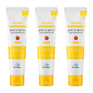 팜파파 키즈 불소 치약 스텝1 천연사과향, 70g, 3개