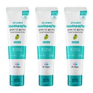 팜파파 키즈 불소 치약 스텝2 천연청포도향, 70g, 3개
