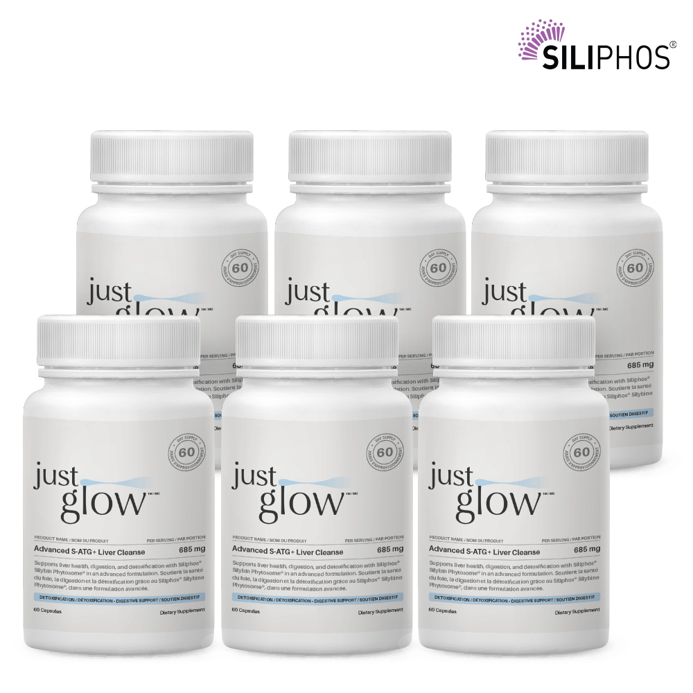 저스트글로우 어드밴스드 S-ATG <b>리버 클렌즈</b> 60캡슐 SAT 실리포스 SATG 6병