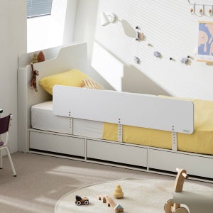 젠티스 국내생산 어린이 침대안전가드 낙상방지 무지 침대가드 브래킷 일반 화이트 150cm