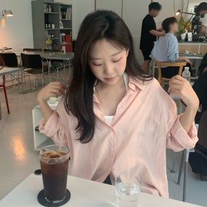 (당일출고) 여성 핑크 긴팔셔츠 여름셔츠블라우스