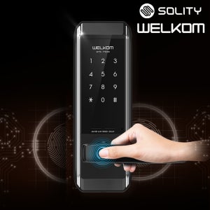 솔리티 지문인식 무타공 도어락 [수도권설치] WTS-750B 즉시잠김 현관문 디지털 번호키