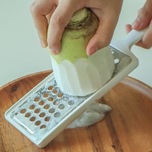 일본 시모무라 강판 스텐 핸디형 손잡이 무 감자 과일 이유식