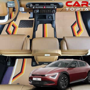 더뉴 EV6 페이스리프트 1열+2열+트렁크 라인 디자인 매트 풀세트 카매트