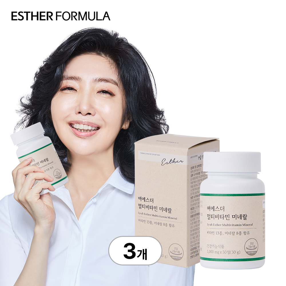 [국민영양] 여에스더 멀티비타민 <b>미네랄</b> (비타민&amp;<b>미네랄</b> 21종) 30정, 3개