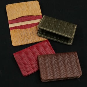 [가죽공예] 라탄무늬 접이식 카드지갑 만들기 다이키트 DIY